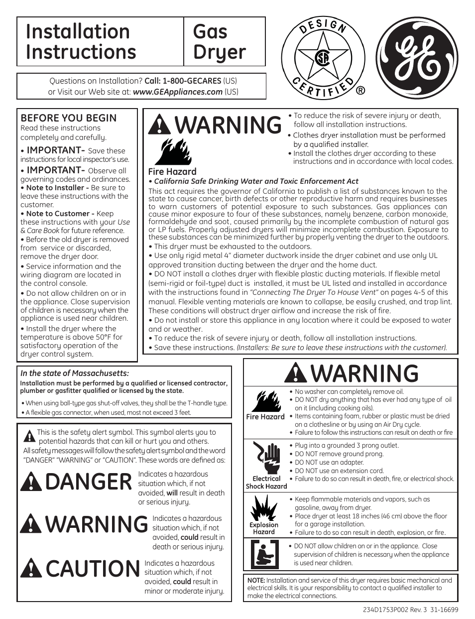 GE GTDS850GDWS User Manual | 18 pages