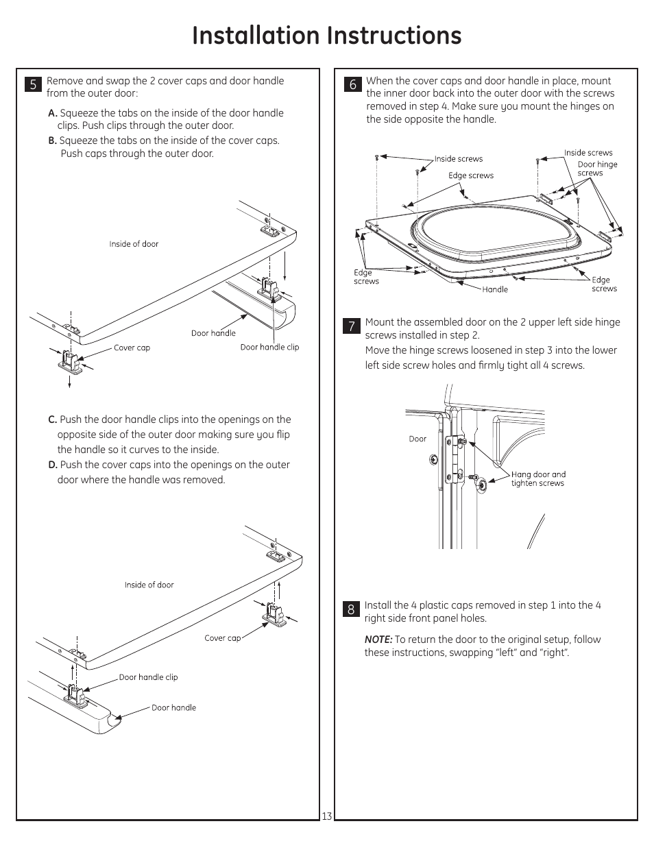 Installation instructions | GE GTDS850GDWS User Manual | Page 13 / 18