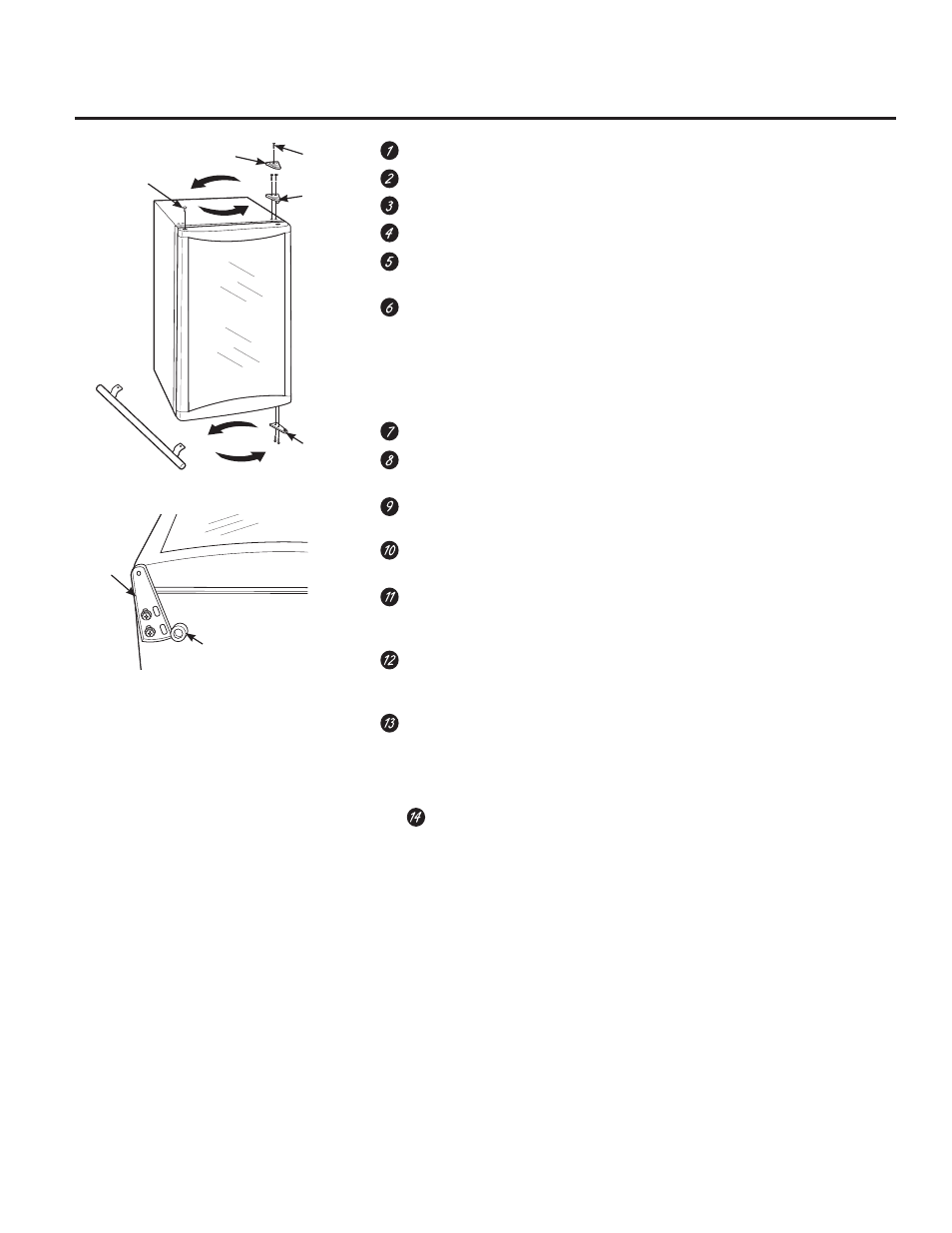 Cómo invertir el vaivén de la puerta | GE GVS04BDWSS User Manual | Page 23 / 28