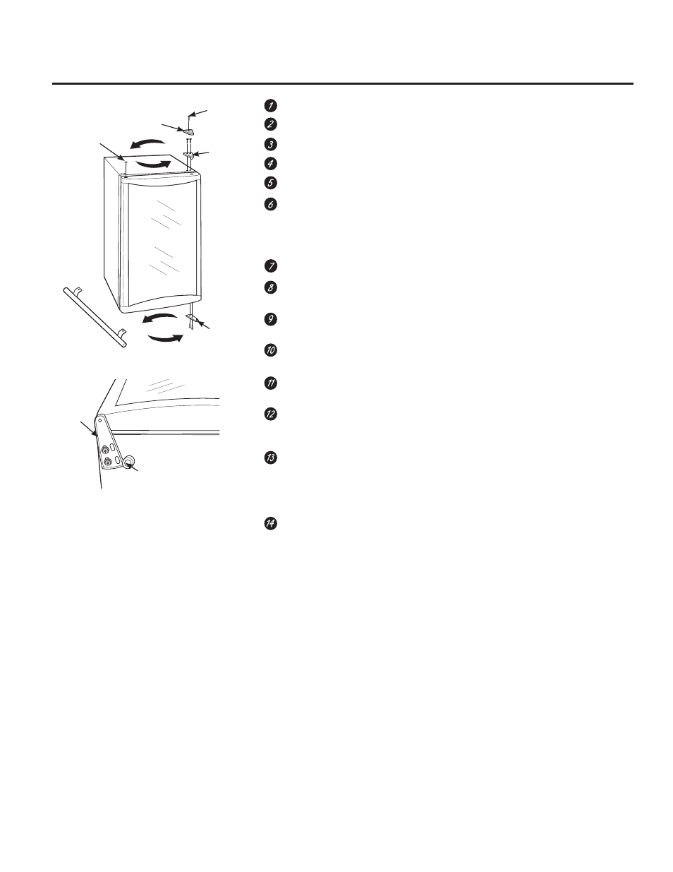 Reversing the door | GE GVS04BDWSS User Manual | Page 9 / 28