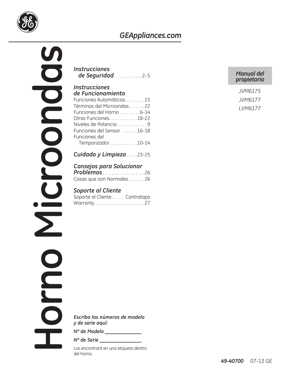 40700_sp_lores, Horno microondas | GE JVM6175RFSS User Manual | Page 33 / 60