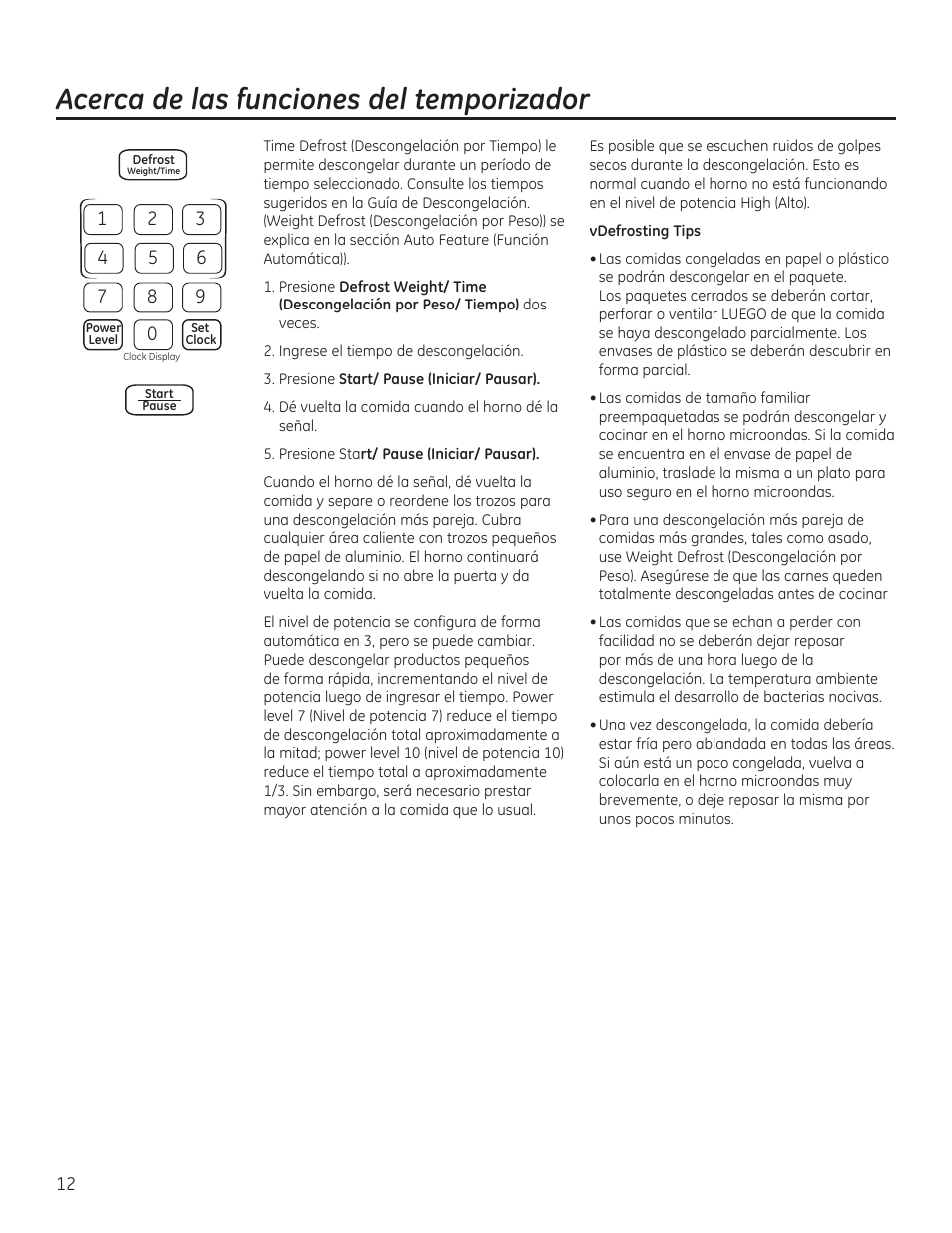 Acerca de las funciones del temporizador | GE JVM6175RFSS User Manual | Page 44 / 60