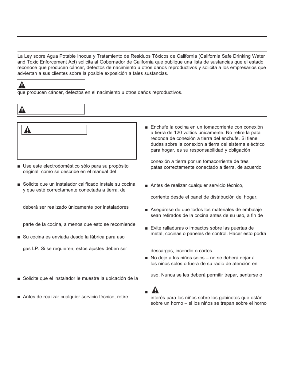 Informa ción de segurid ad, Guarde estas instrucciones, Advertencia | Precaución, Instrucciones generales de seguridad | GE JGBS14PCFWW User Manual | Page 27 / 48