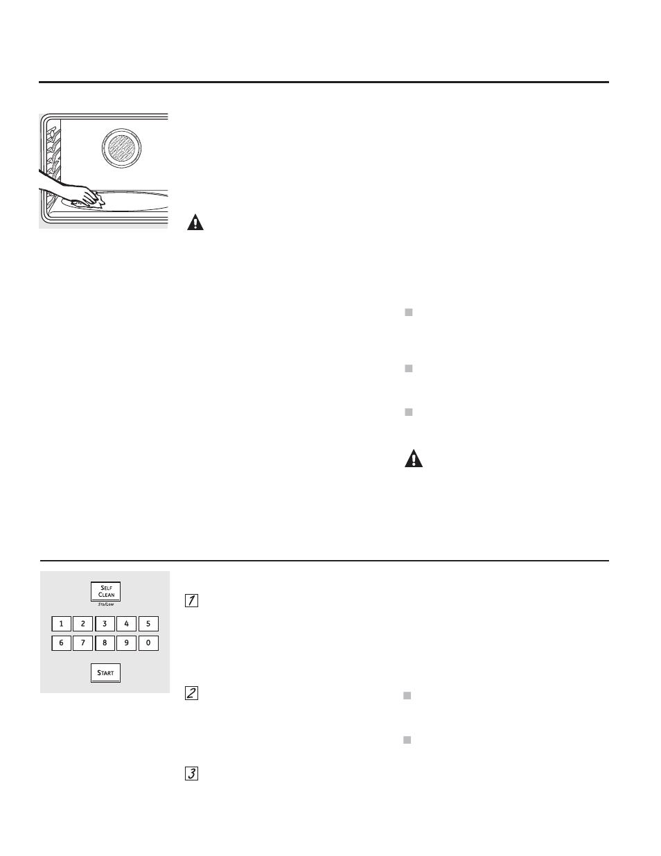 Using the self-cleaning oven, Caution, Warning | Fire hazard | GE CT918STSS User Manual | Page 18 / 68