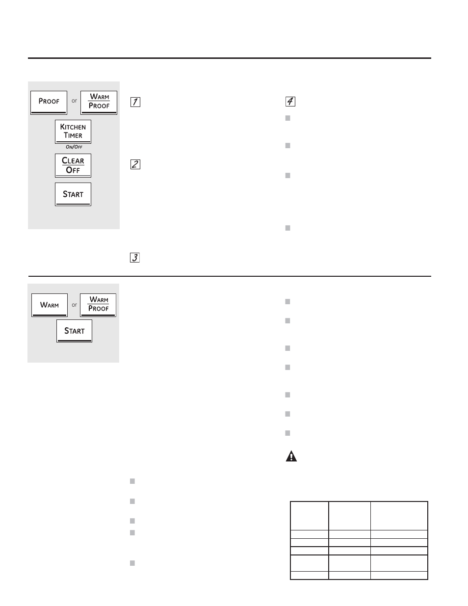 Precaución, Uso de las funciones de leudado y calentamiento | GE CT918STSS User Manual | Page 46 / 68