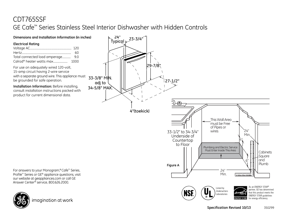 GE CDT765SSFSS User Manual | 2 pages