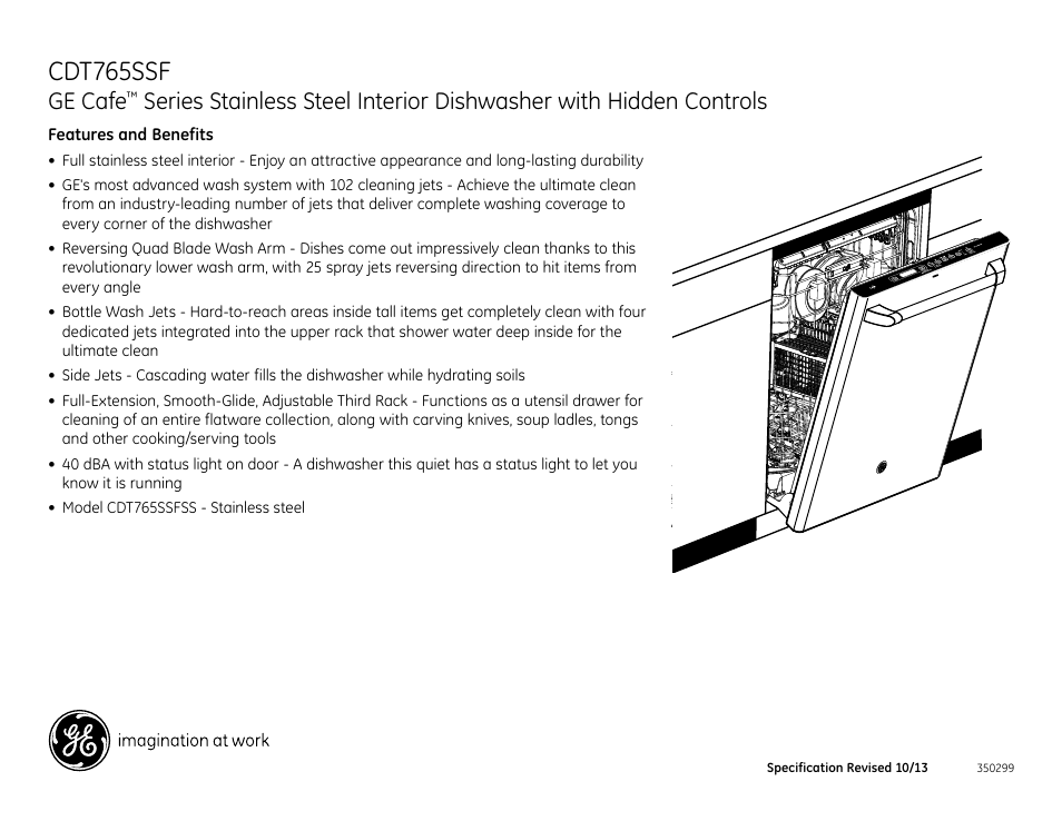 Cdt765, Cdt765ssf, Ge cafe | GE CDT765SSFSS User Manual | Page 2 / 2