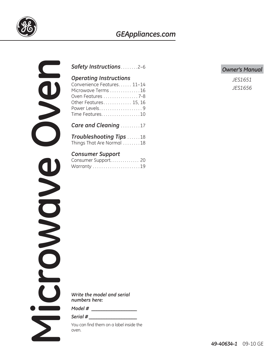 GE JES1656SRSS User Manual | 40 pages