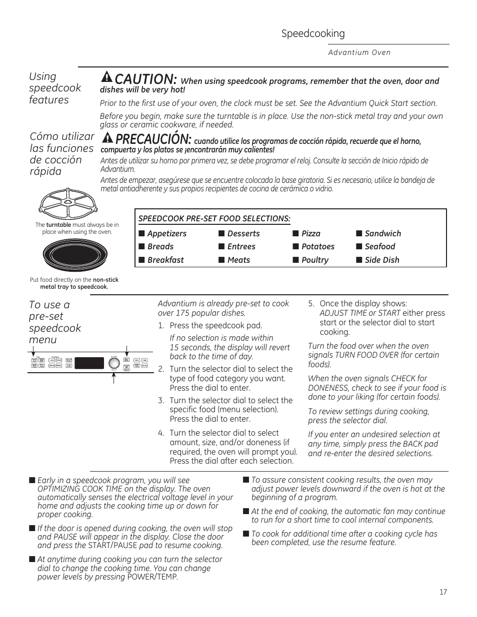 Caution, Precaución | GE PSB9100DFBB User Manual | Page 17 / 76