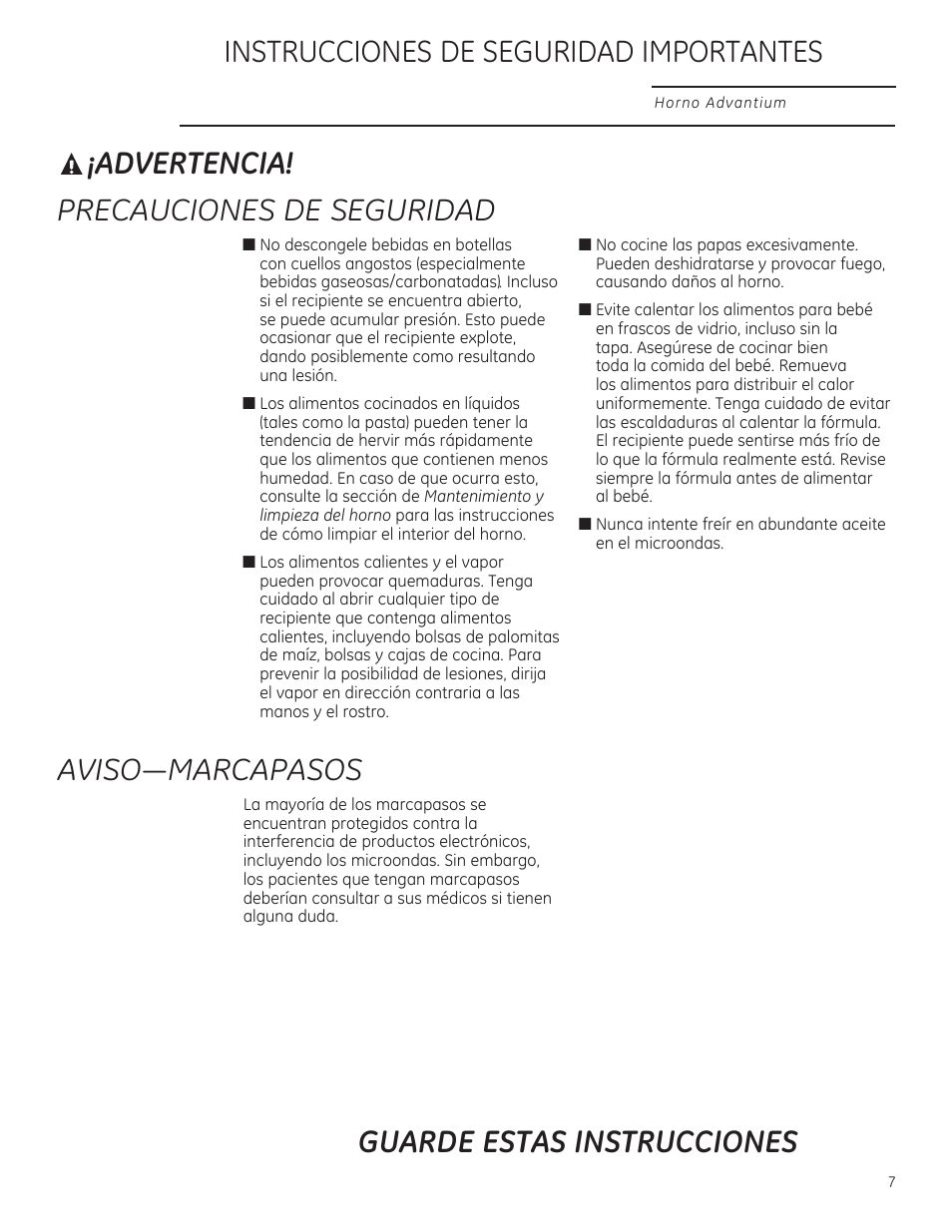 Advertencia, Instrucciones de seguridad importantes | GE PSB9100DFBB User Manual | Page 47 / 76