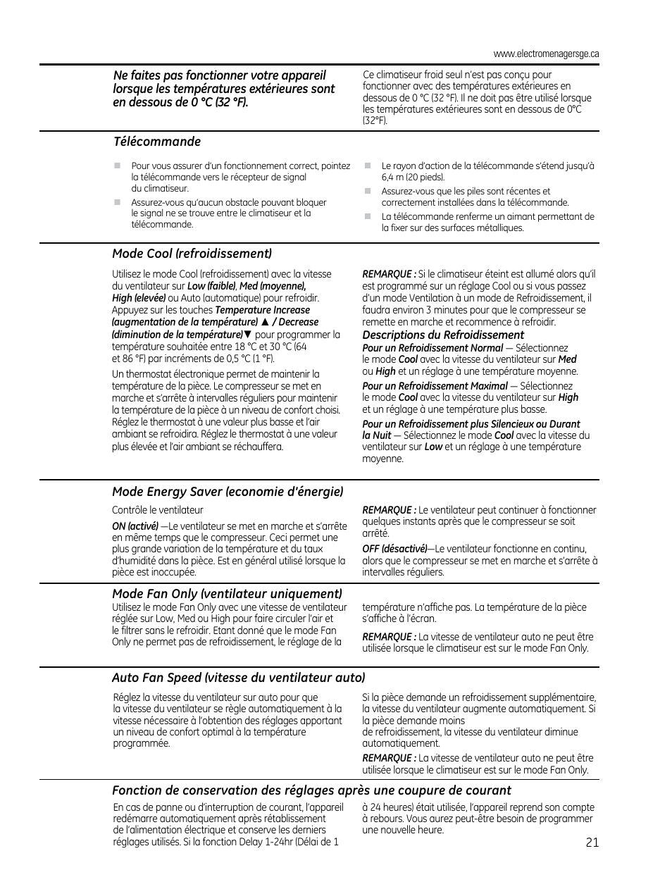 GE AEQ12DQ User Manual | Page 21 / 48