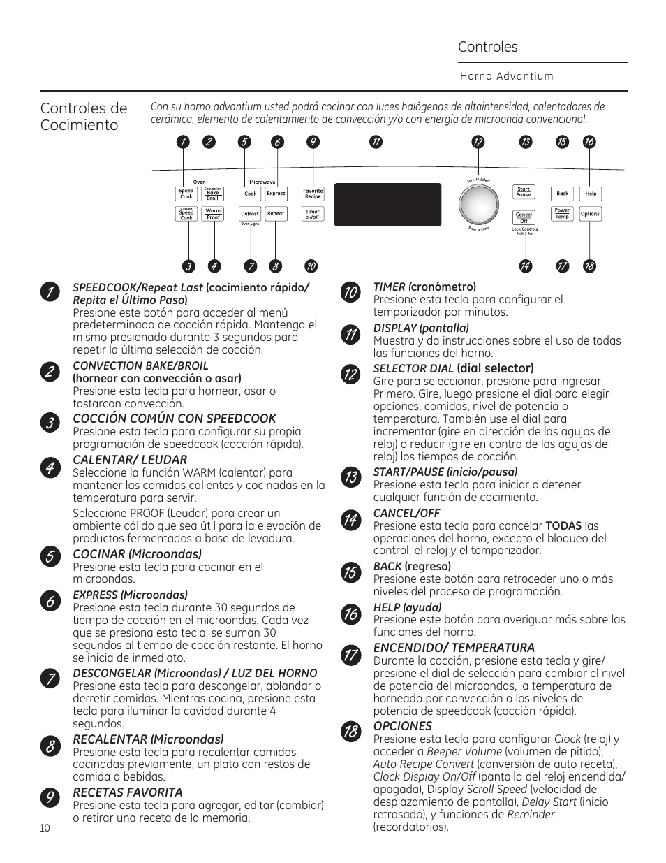 Controles, Controles de cocimiento | GE PSB9240DFBB User Manual | Page 50 / 76