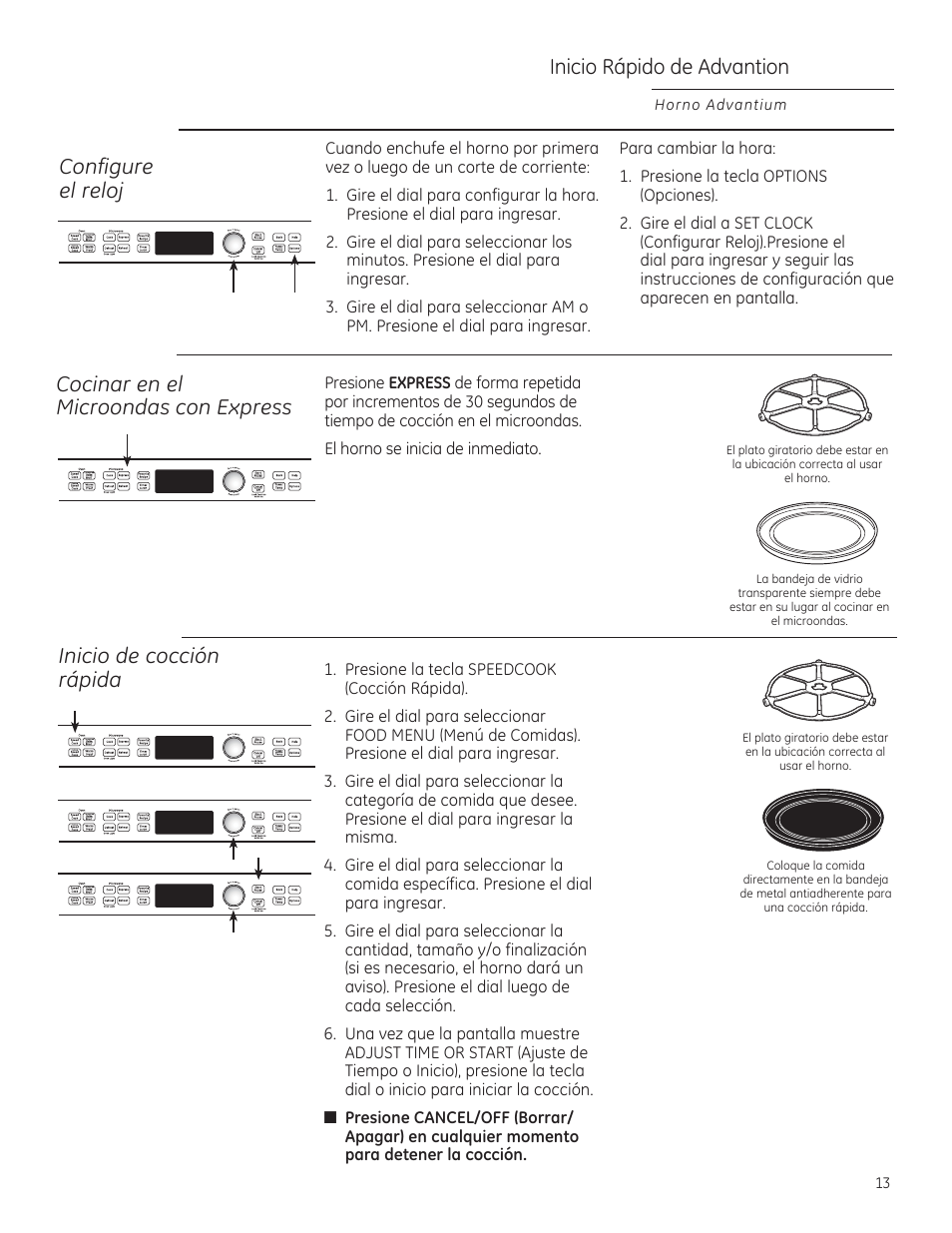 Inicio rápido de advantion, Configure el reloj | GE PSB9240DFBB User Manual | Page 53 / 76