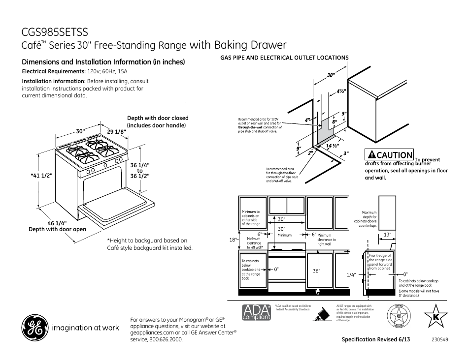 GE CGS985SETSS User Manual | 2 pages