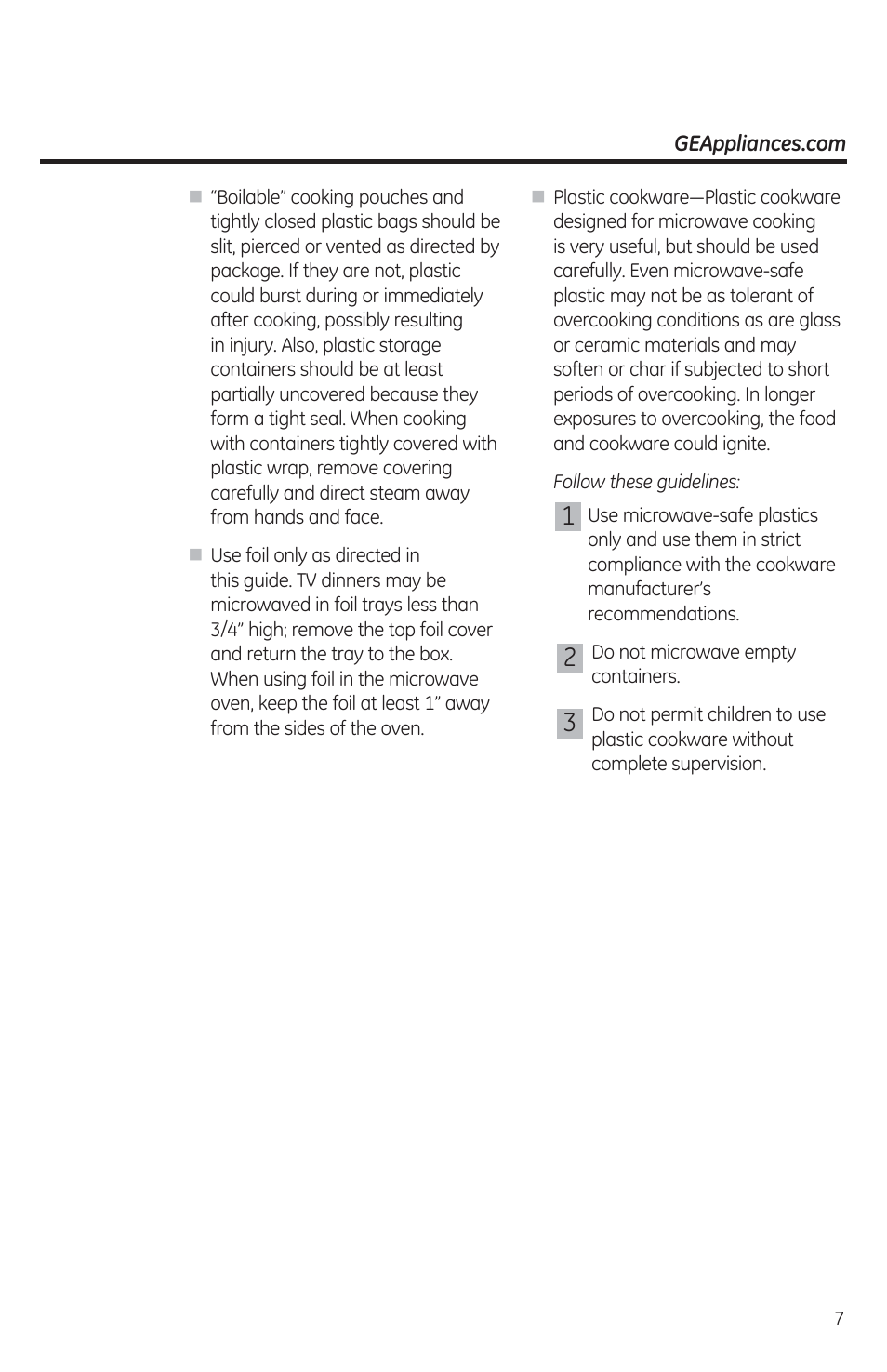 GE JES1460DSBB User Manual | Page 7 / 72