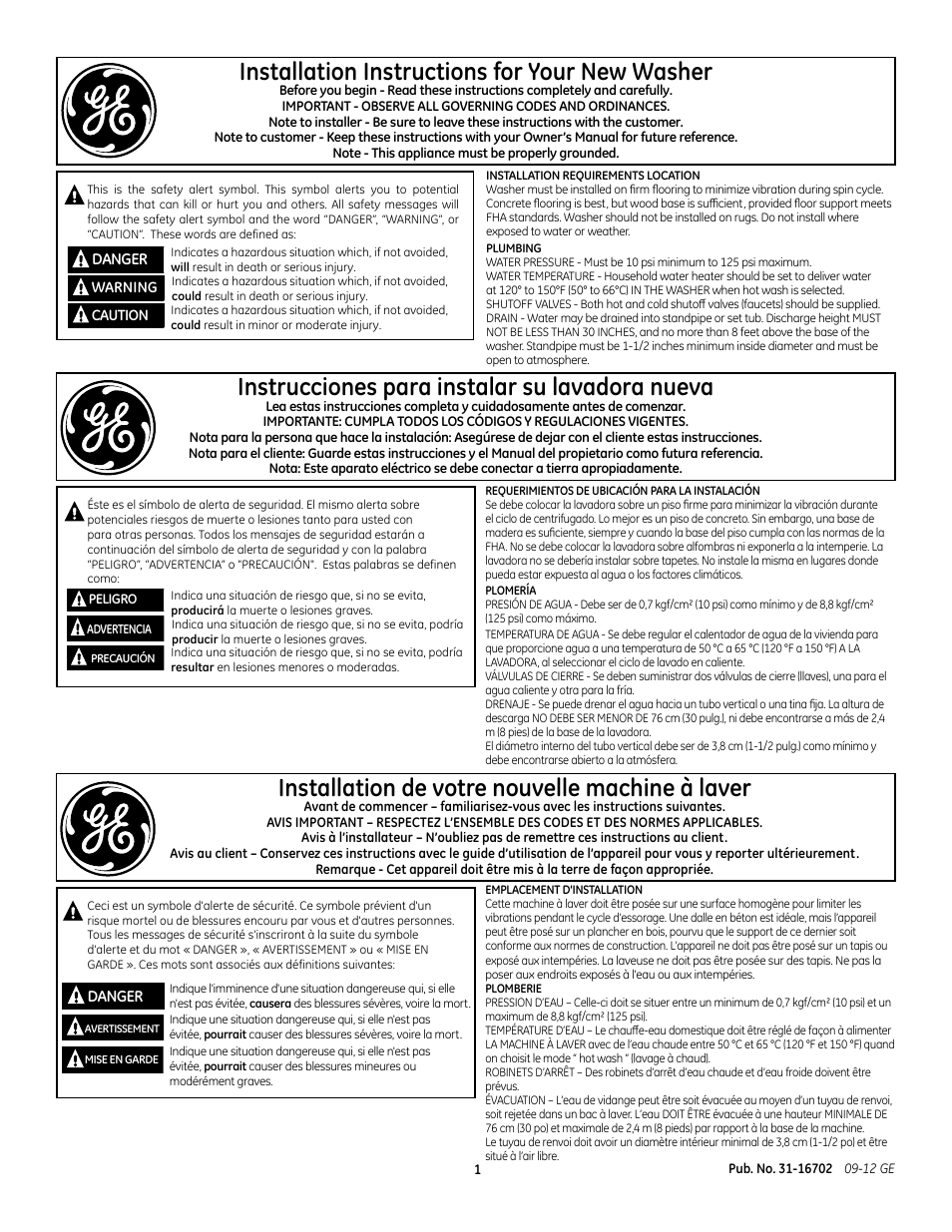 GE GTWS8655DMC User Manual | 8 pages