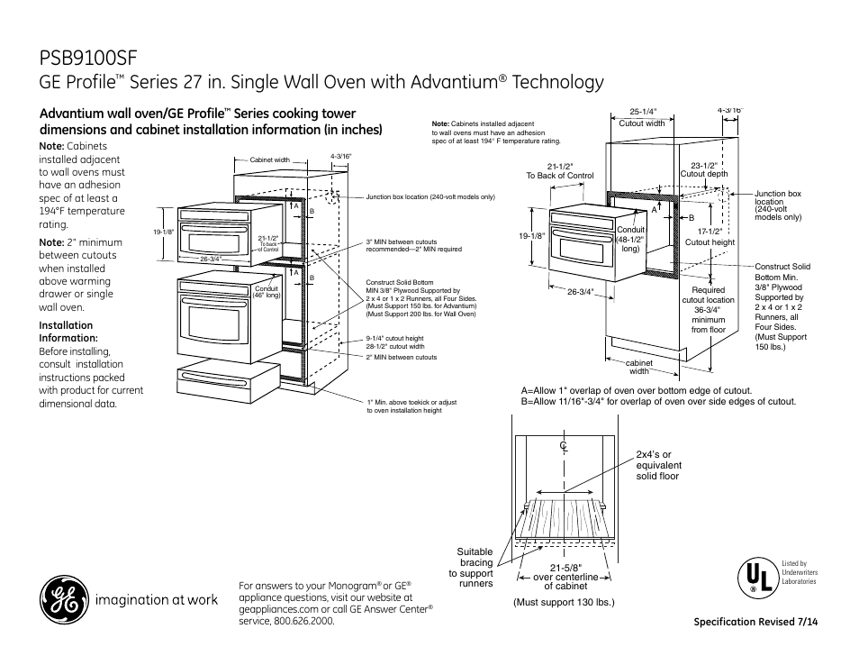 GE PSB9100SFSS User Manual | 2 pages
