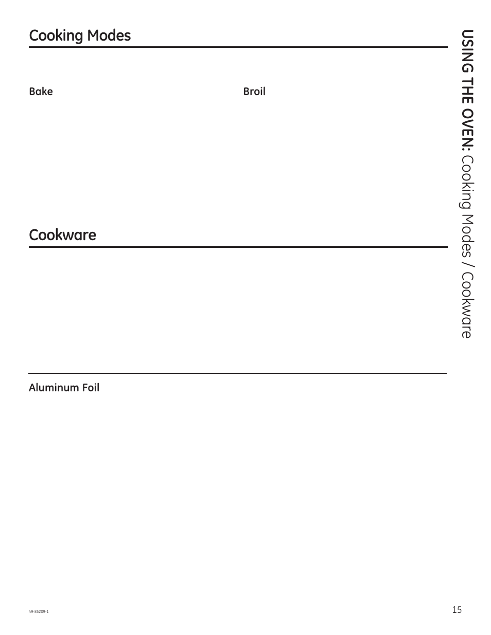 Cookware | GE JGBS10GEFSA User Manual | Page 15 / 24