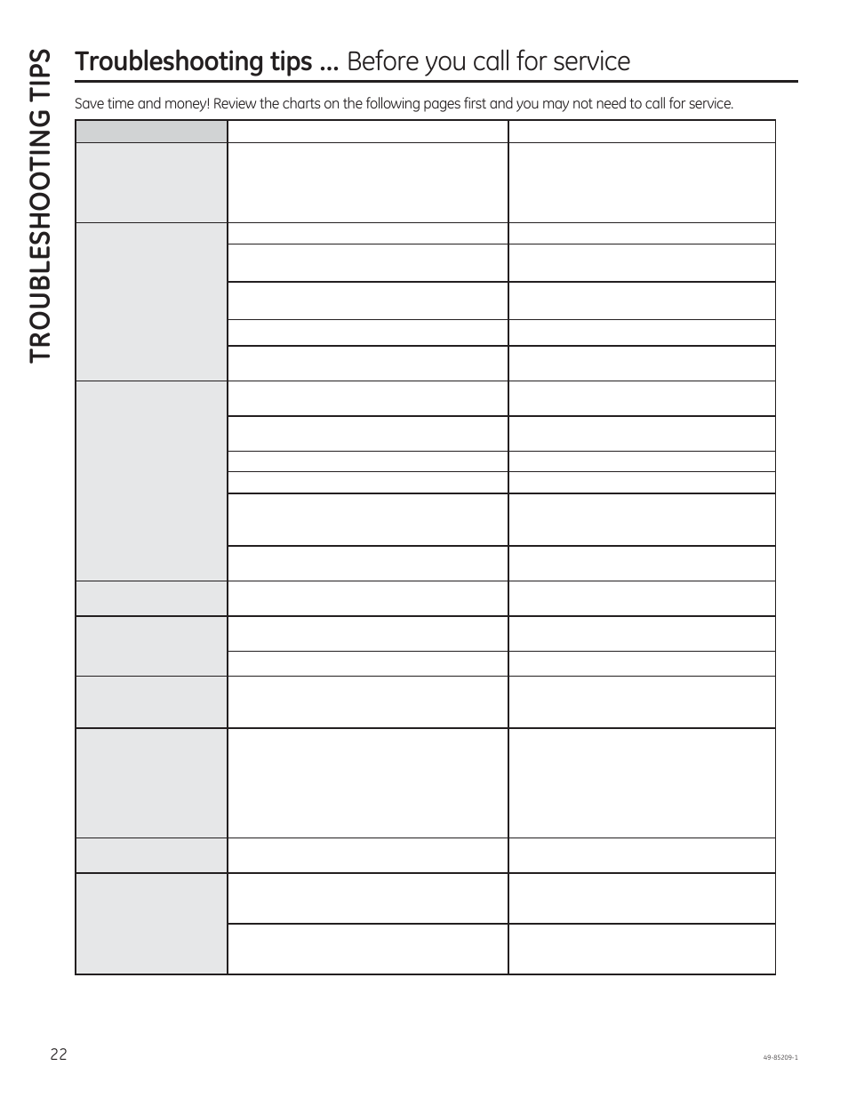 Tr oubleshoo ting tips | GE JGBS10GEFSA User Manual | Page 22 / 24