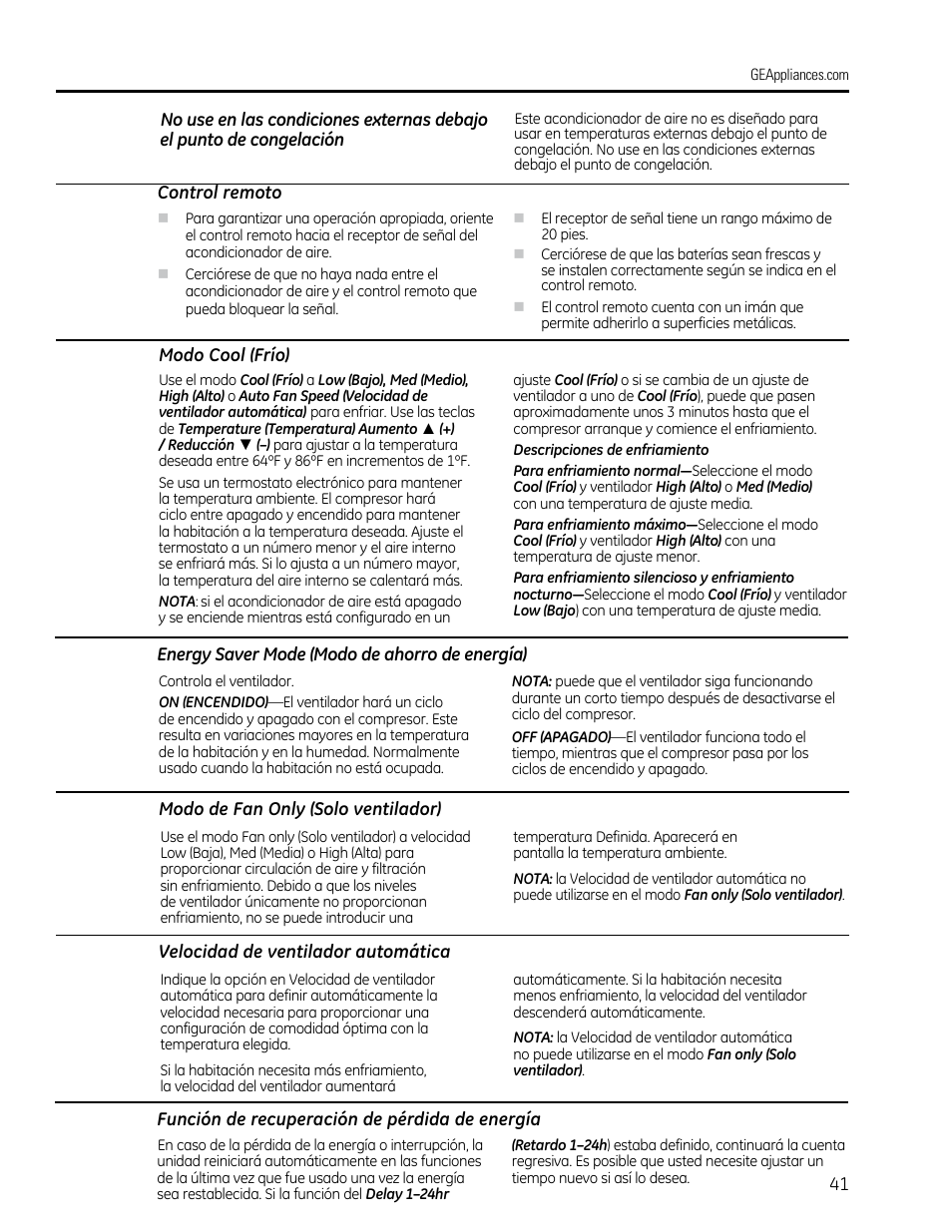 GE AEM25DP User Manual | Page 41 / 56