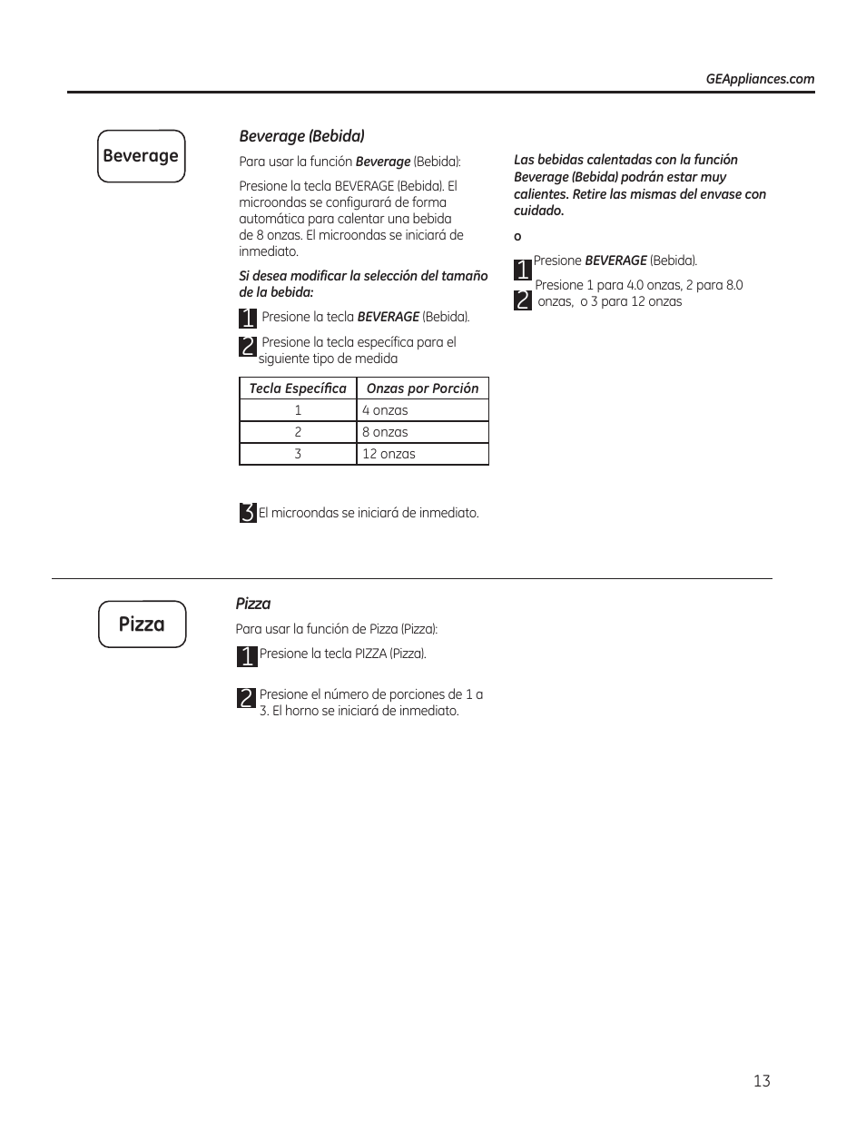 Pizza | GE JE740DRWW User Manual | Page 37 / 48