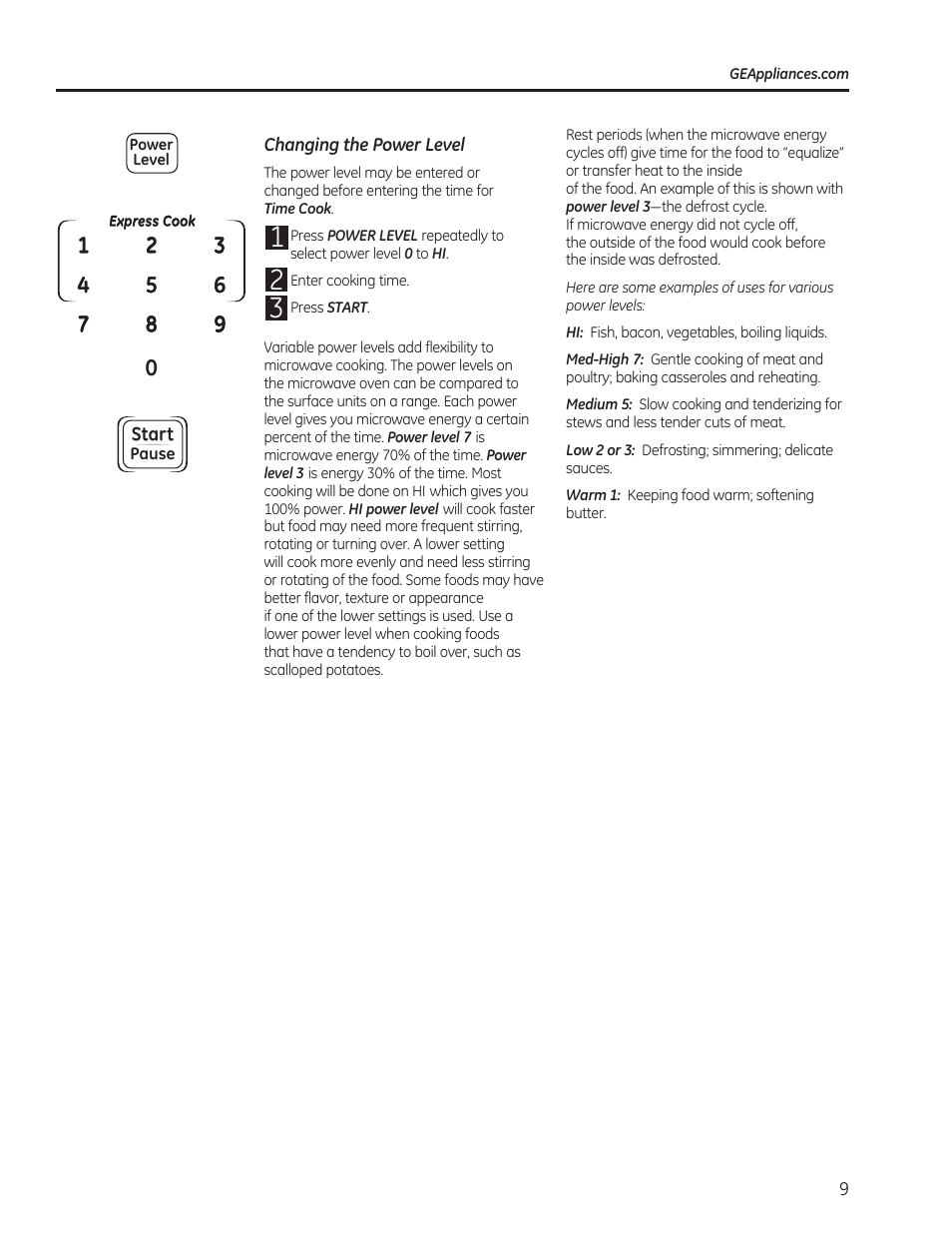 GE JE740DRWW User Manual | Page 9 / 48