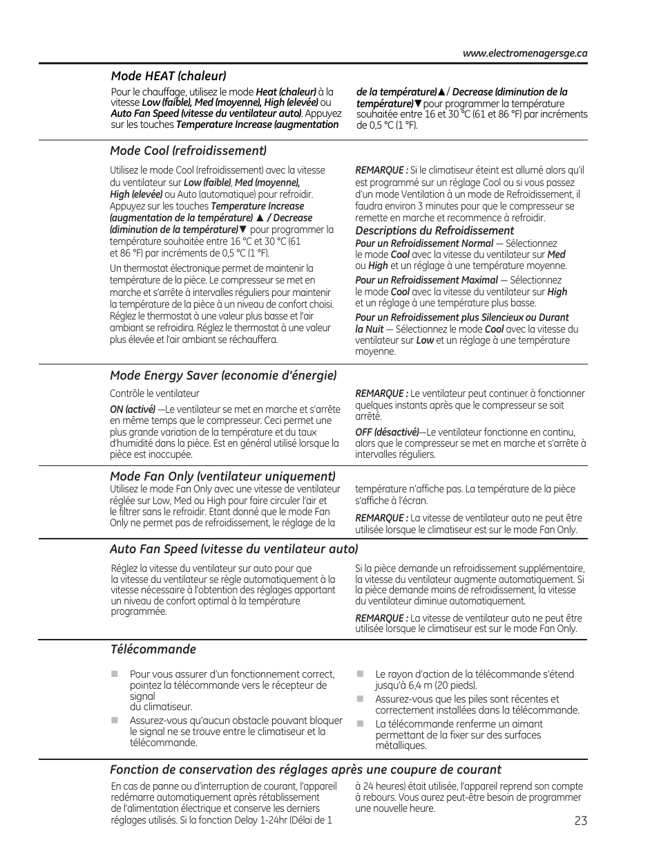 GE AEE18DR User Manual | Page 23 / 56