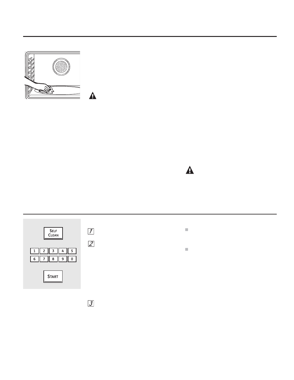 Using the self-cleaning lower oven, Caution, Warning | Fire hazard | GE PT970DRWW User Manual | Page 33 / 100