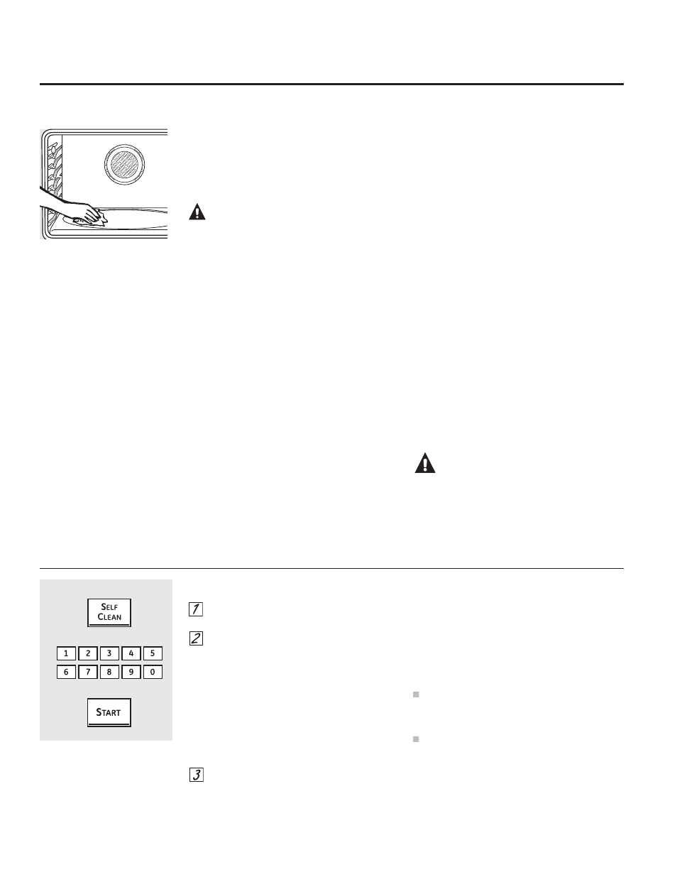 Uso de la autolimpieza del horno inferior, Precaución, Advertencia | GE PT970DRWW User Manual | Page 85 / 100