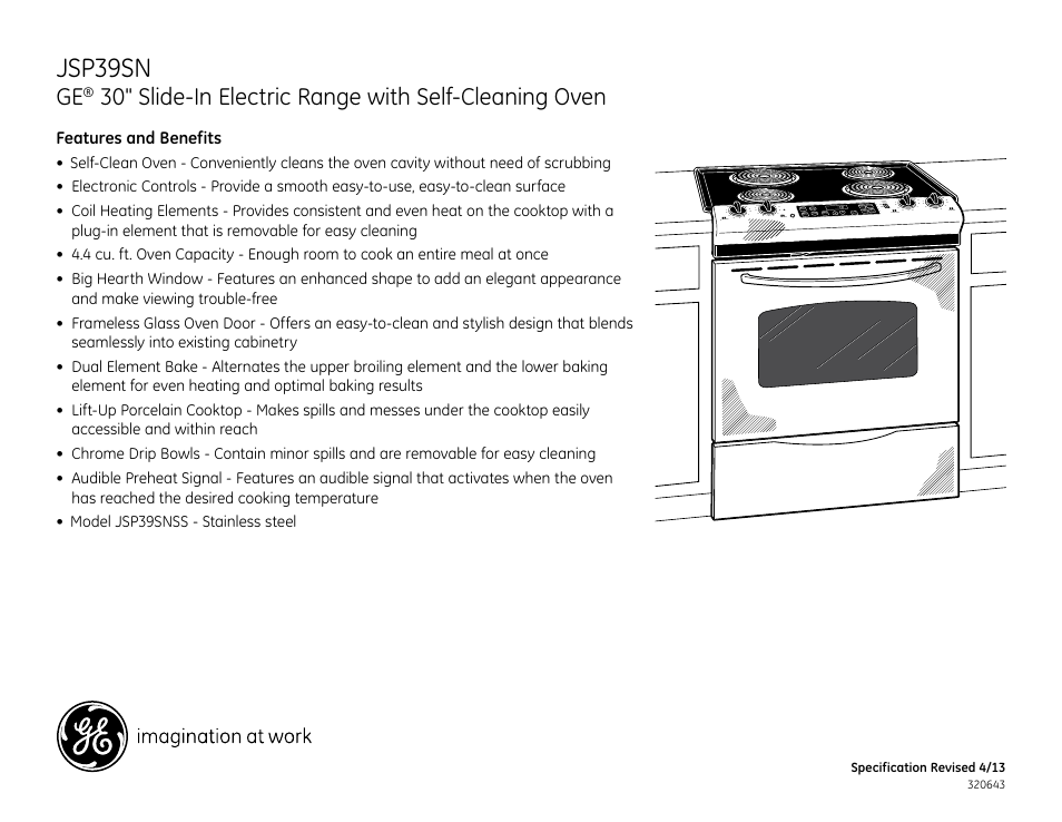 Jsp39sn | GE JSP39SNSS User Manual | Page 2 / 2