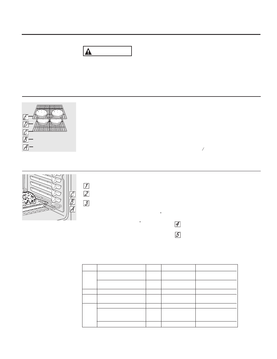 Caution, How to set the oven for baking or roasting, Preheating and pan placement | Aluminum foil and oven liners roasting guide | GE JB850EFES User Manual | Page 13 / 88