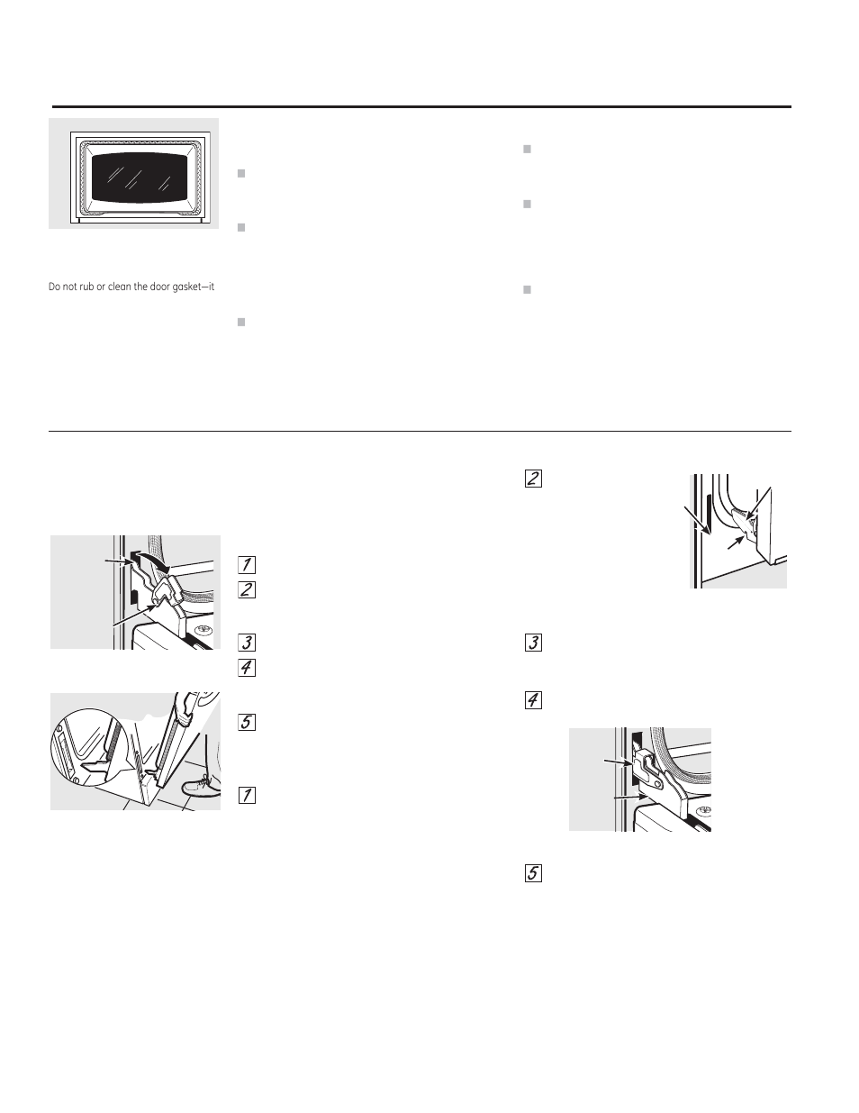 Care and cleaning of the range, Lift-off oven door, Cleaning the oven door | GE JB850EFES User Manual | Page 30 / 88