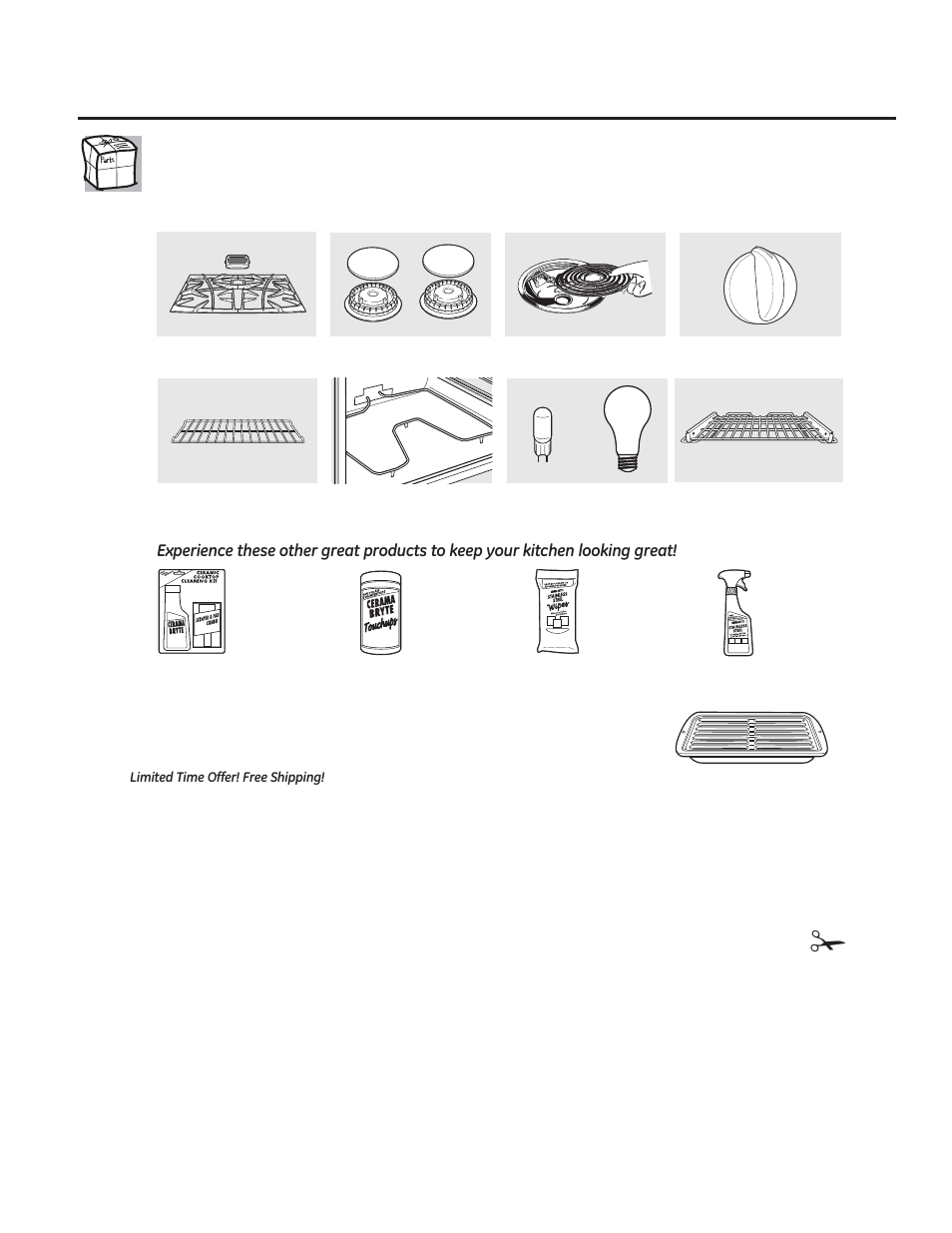 Accessories, Broiler pan order form | GE JB850EFES User Manual | Page 41 / 88