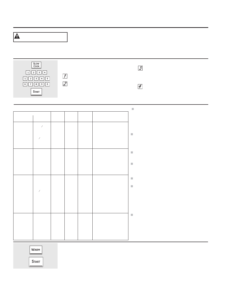 Uso de las funciones de cocción lenta y calentar, Advertencia, Configuración del horno para una cocción lenta | Guía de cocción lenta, Cómo programar el horno para calentar | GE JB850EFES User Manual | Page 64 / 88