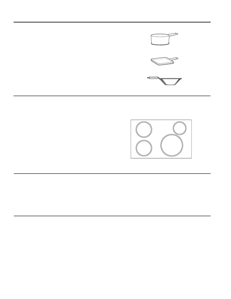 What type of pans are required, Pan size and shape, Cookware “noise | Power sharing | GE PHS920SFSS User Manual | Page 11 / 56