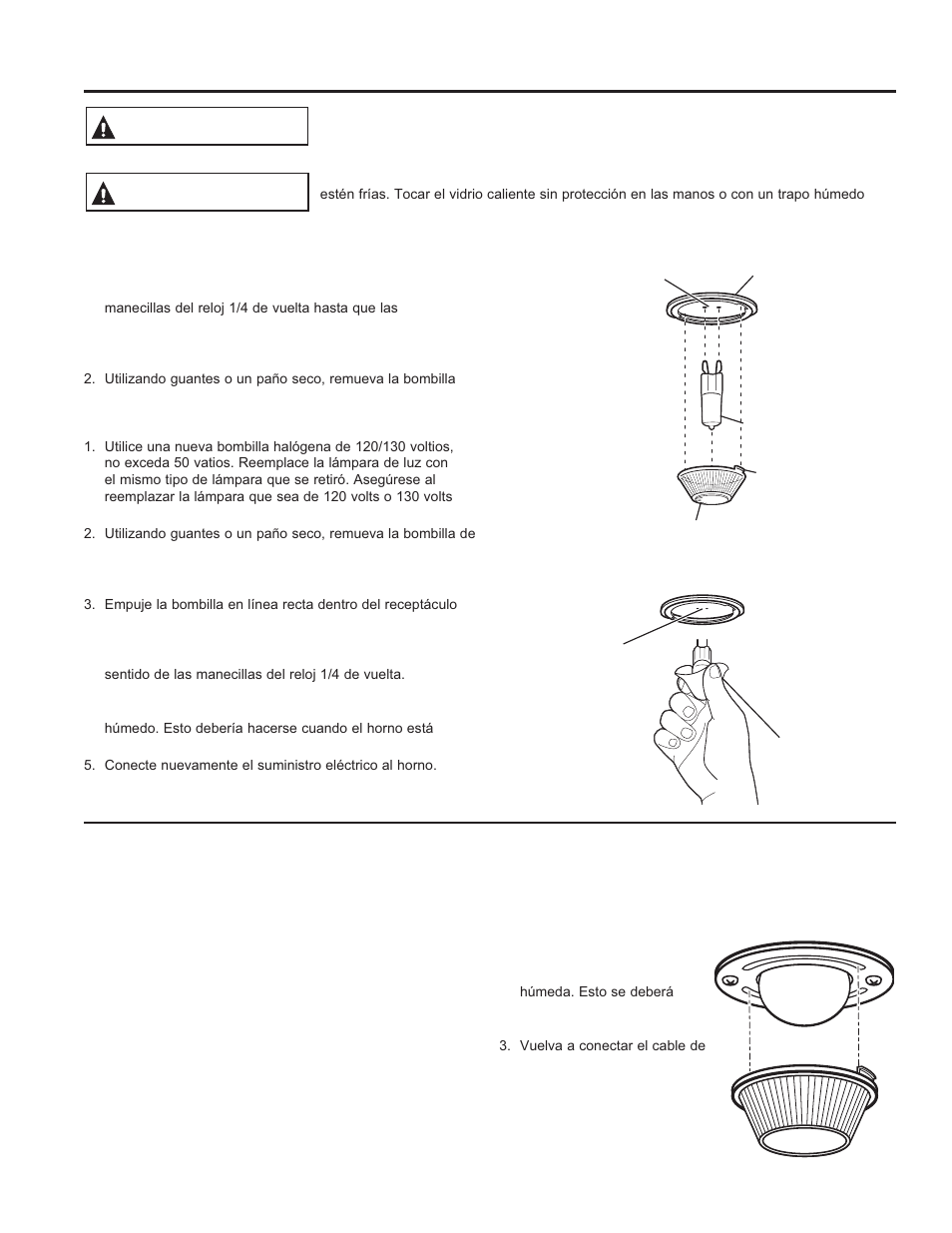 Cuidado y limpieza: mantenimiento, Mantenimiento, Advertencia | Precaución | GE PHS920SFSS User Manual | Page 52 / 56