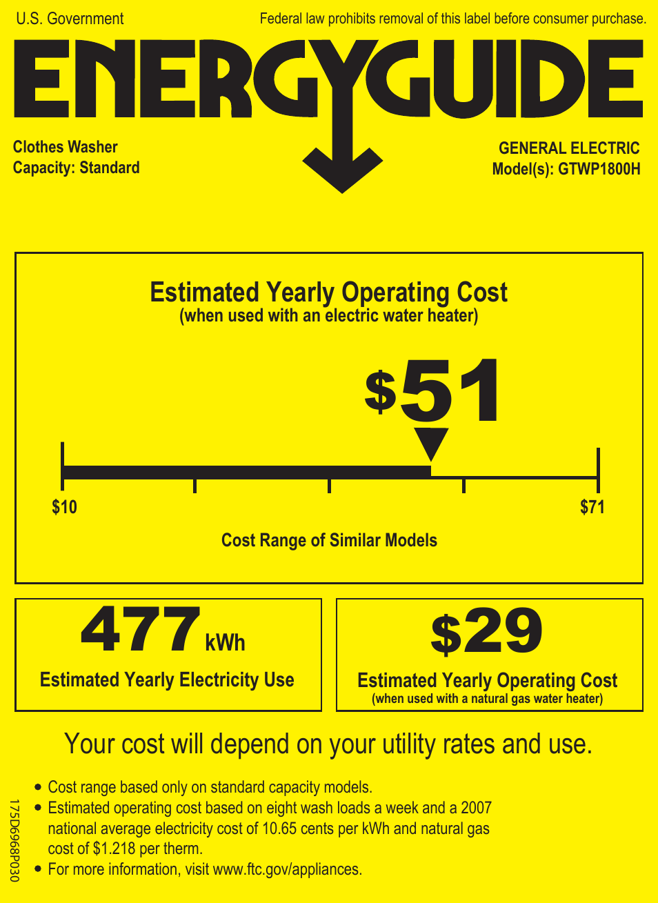 GE GTWP1800HWS User Manual | 1 page