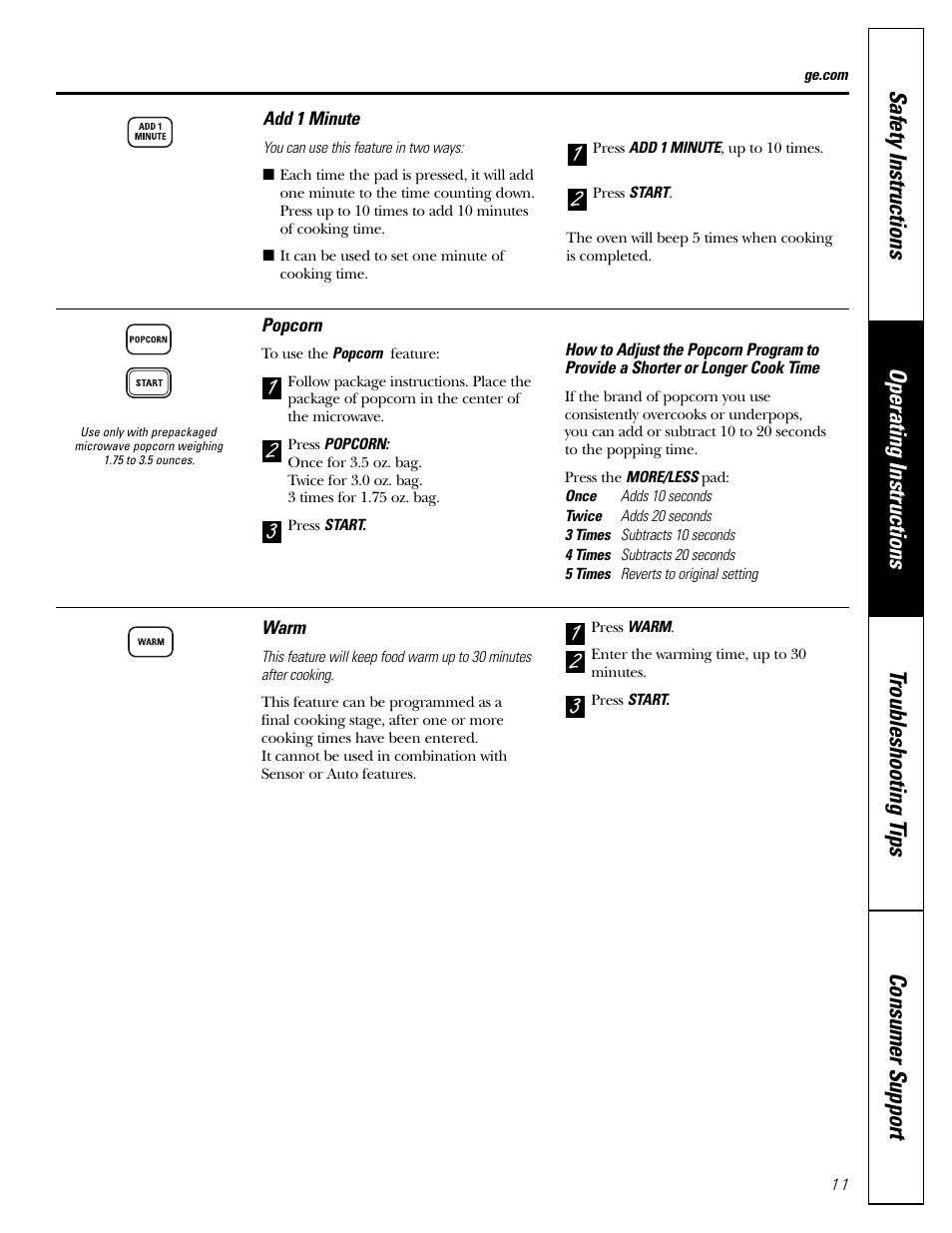 GE JES2251SJ User Manual | Page 11 / 24