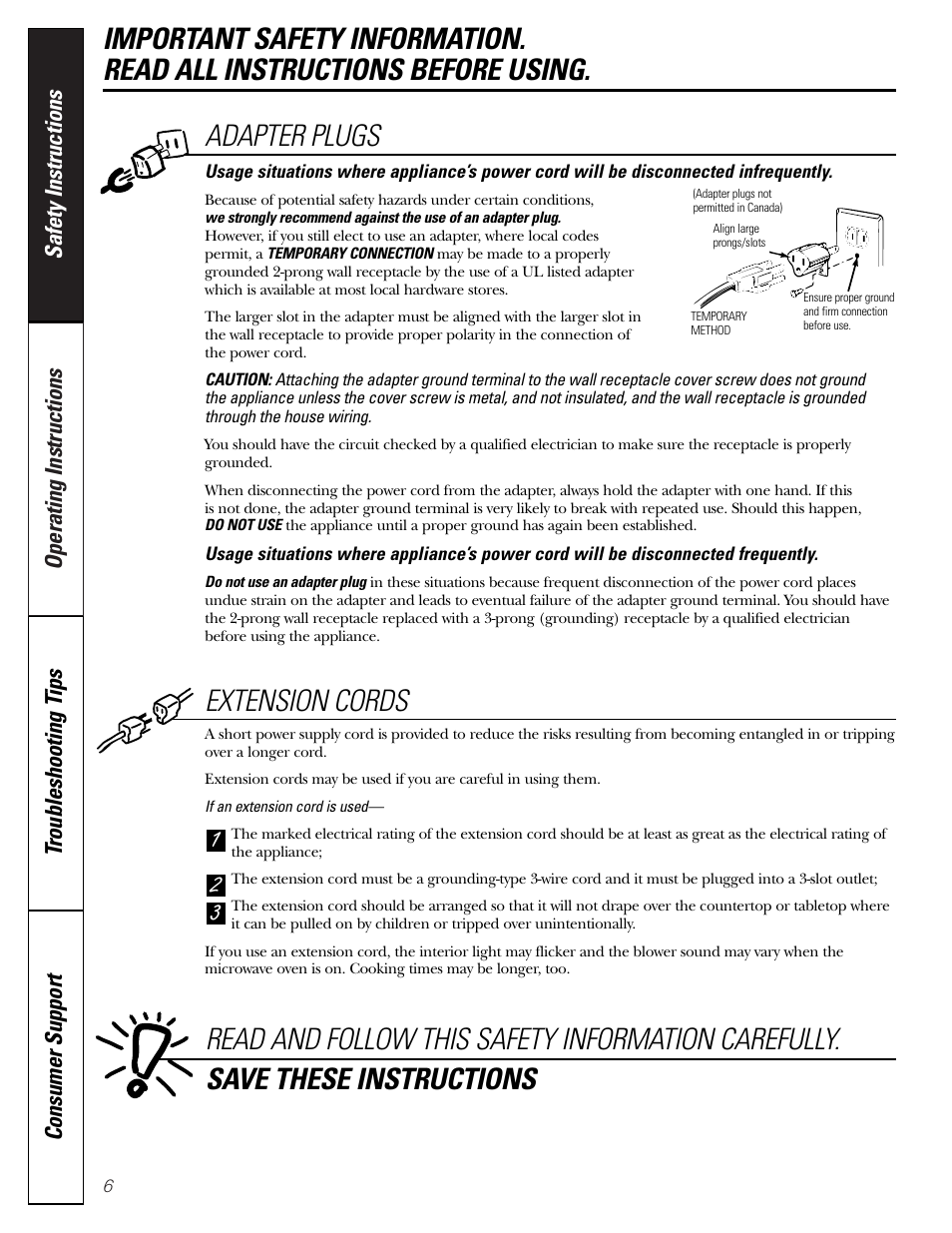 GE JES2251SJ User Manual | Page 6 / 24