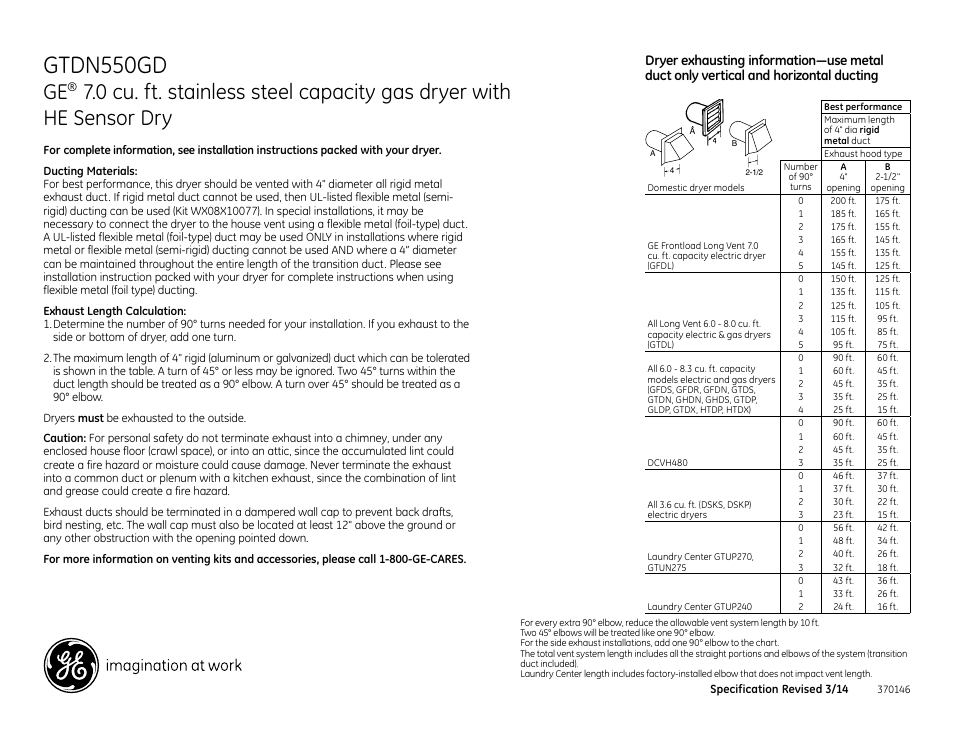 Gtdn550gd | GE GTDN550GDWW User Manual | Page 3 / 4