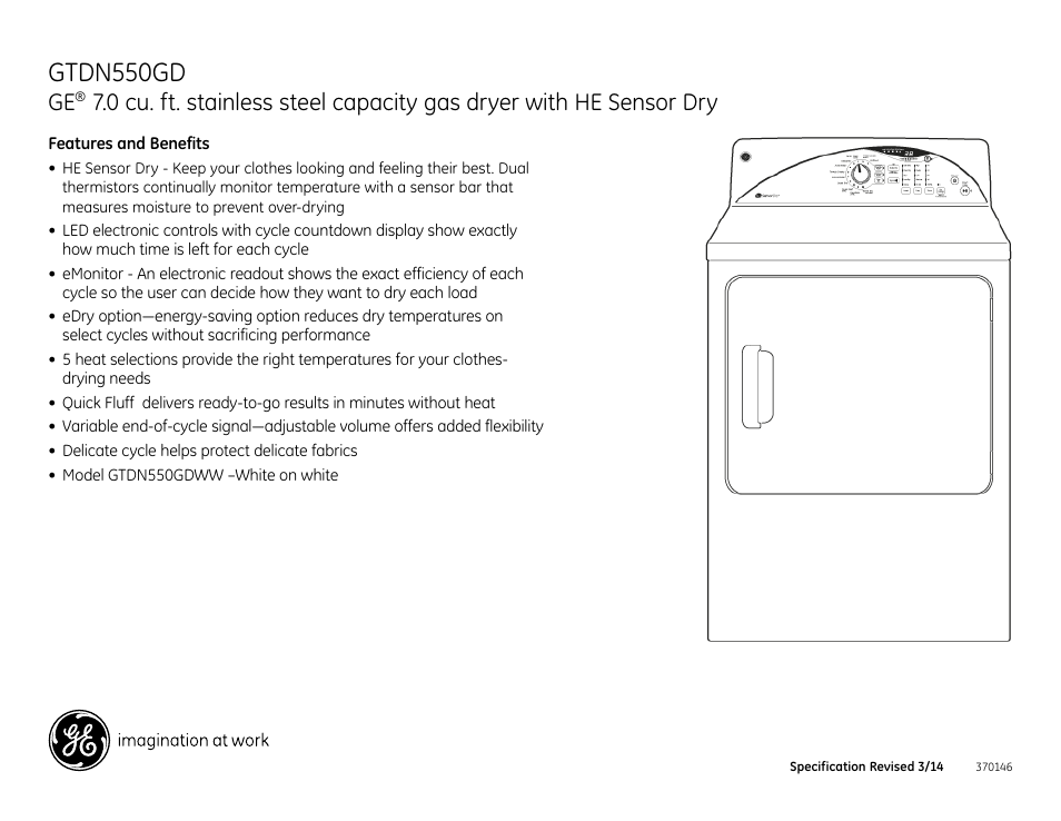 Gtdn550gd | GE GTDN550GDWW User Manual | Page 4 / 4