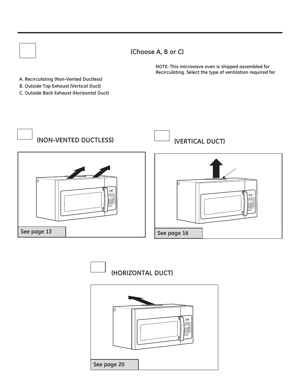 Installation instructions, Installation types, Krrvh$%ru | 6hhsdjh | GE JNM3161DFBB User Manual | Page 12 / 48