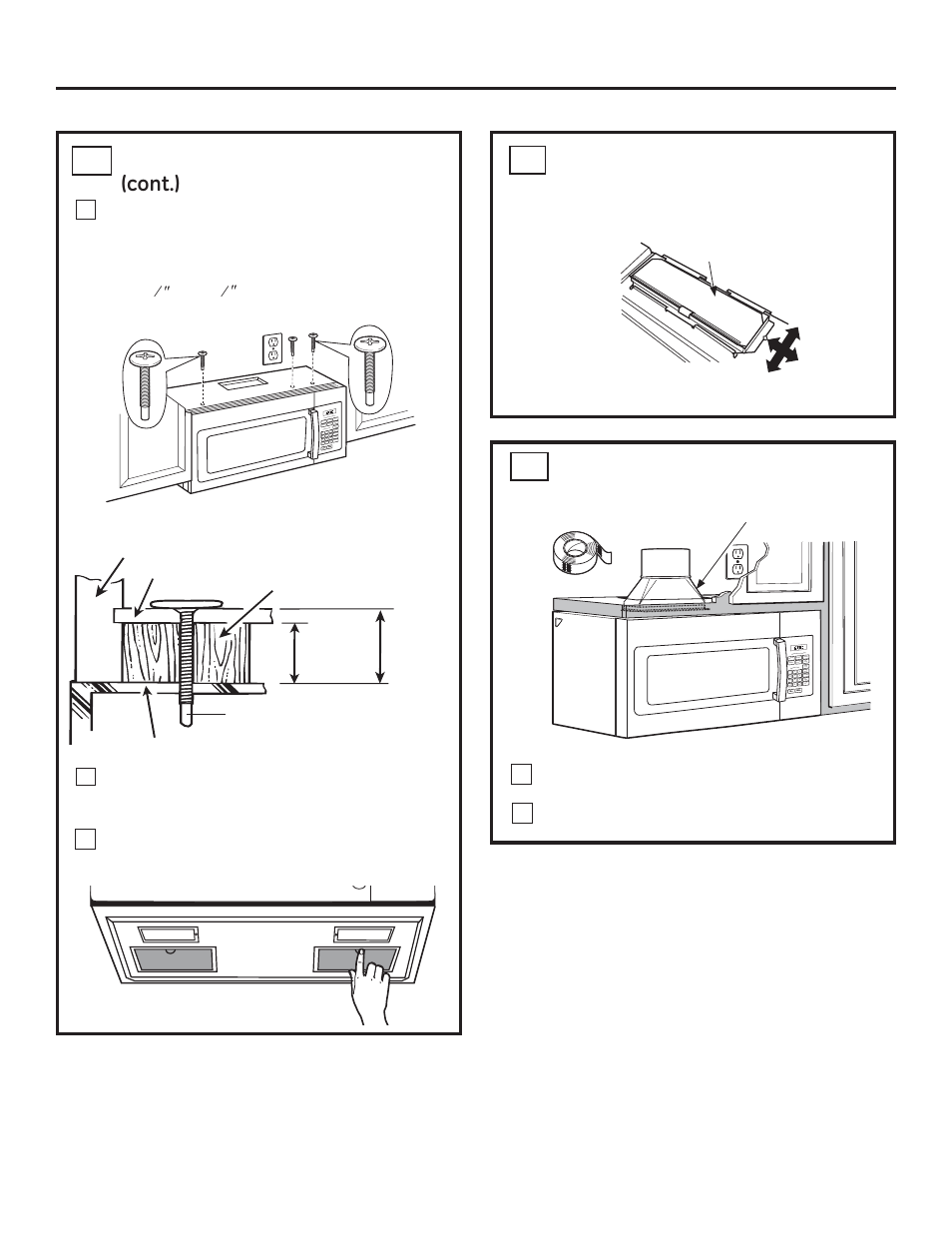 Installation instructions, Connecting ductwork 19, Adjust the exhaust adaptor a5 | Mount the microwave oven frqw b5 a6 | GE JNM3161DFBB User Manual | Page 19 / 48