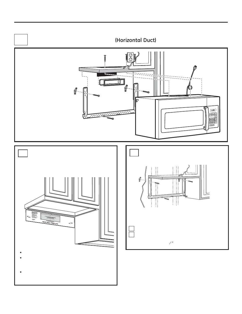 Outside back exhaust, Installation instructions c, Installation overview | 20 attach the mounting plate to the wall c2 | GE JNM3161DFBB User Manual | Page 20 / 48