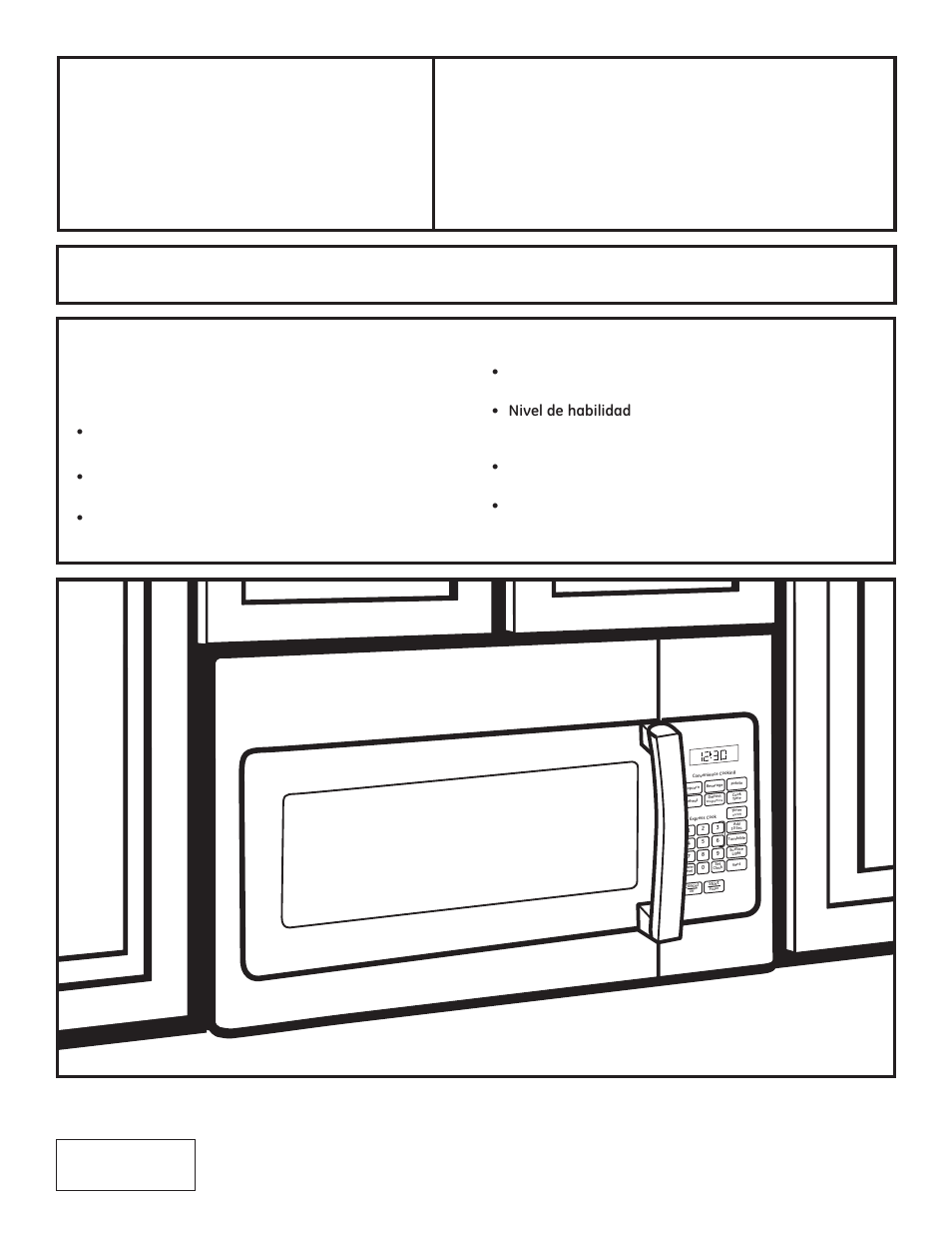 Instrucciones de instalación, Horno microondas para colocar encima de la estufa, Antes de comenzar | Importante, Nota para el instalador, Nota para el comprador | GE JNM3161DFBB User Manual | Page 25 / 48