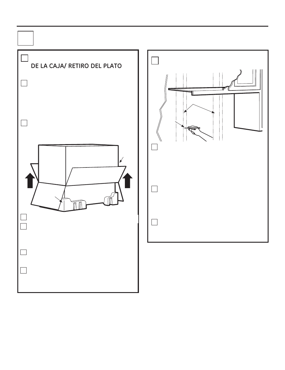 Instrucciones de instalación, Colocación del plato de montaje 1 | GE JNM3161DFBB User Manual | Page 33 / 48