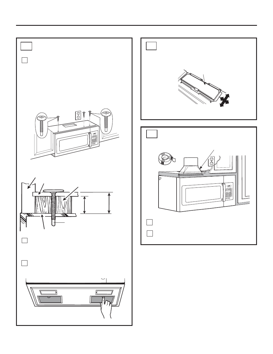 Instrucciones de instalación, Conexión del conducto 19, Ajuste el adaptador del escape a5 | Monte el horno microondas (cont.) b5 a6 | GE JNM3161DFBB User Manual | Page 43 / 48