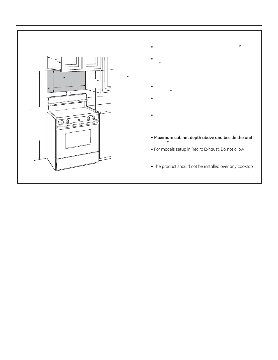 Installation instructions mounting space | GE JNM3161DFBB User Manual | Page 8 / 48