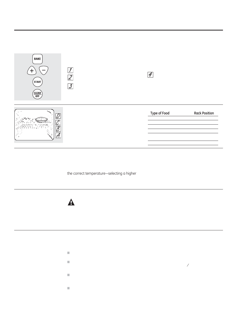Using the baking feature, Caution | GE JGRP20WEJWW User Manual | Page 12 / 28