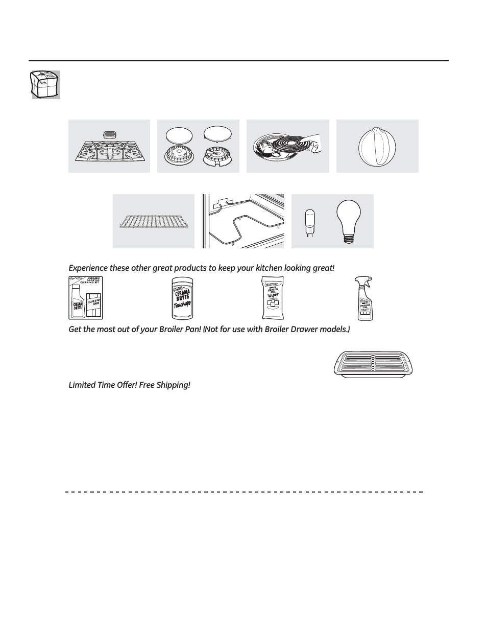 Broiler pan order form, 26 looking for something more, Lplwhg7lph2iihu)uhh6klsslqj | GE JGRP20WEJWW User Manual | Page 26 / 28